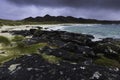 Dramatic sky over Sanna beach on west coast of Scotland,UK Royalty Free Stock Photo
