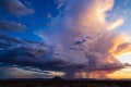 Dramatic sky with storm clouds at sunset Royalty Free Stock Photo