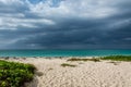 Dramatic sky at Seven mile beach Royalty Free Stock Photo