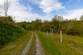 A dramatic sky during spring over the dutch rolling hills in the south of Limburg close to Maastricht.