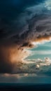 Dramatic sky with storm clouds and golden hues above vast landscape