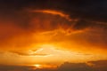 Dramatic sky with storm clouds during sunset Royalty Free Stock Photo