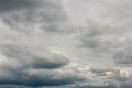 Dramatic sky with storm clouds before thunderstorm. Worsening weather on spring day.