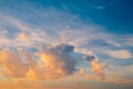 Dramatic sky with stormy clouds at sunset Royalty Free Stock Photo