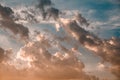 Dramatic sky with stormy clouds at sunset Royalty Free Stock Photo