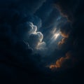 Dramatic sky with Sunlight Piercing Dark Clouds Royalty Free Stock Photo