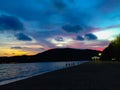 Dramatic sky sunset on the beach at Laem Sing, Chanthaburi, Thailand