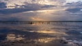 Dramatic sky at sunset on Mobile Bay, Alabama Royalty Free Stock Photo