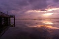 Dramatic sky at sunset on Mobile Bay, Alabama Royalty Free Stock Photo