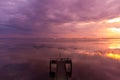 Dramatic sky at sunset on Mobile Bay, Alabama Royalty Free Stock Photo