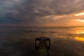 Dramatic sky at sunset on Mobile Bay, Alabama Royalty Free Stock Photo