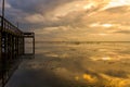 Dramatic sky at sunset on Mobile Bay, Alabama Royalty Free Stock Photo