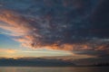 Dramatic Sky and Sunset Over Orcas Island, Washington, USA. Royalty Free Stock Photo