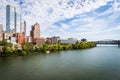 Dramatic Skyline of Downtown above the Monongahela River in Pitt