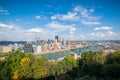 Dramatic Skyline of Downtown above the Monongahela River in Pitt