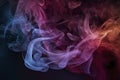 Dramatic smoke and fog in contrasting vivid red, blue, and purple colors. Vivid and intense abstract background Royalty Free Stock Photo