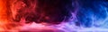 Dramatic smoke and fog in contrasting vivid red, blue, and purple colors. Vivid and intense abstract background or wallpaper Royalty Free Stock Photo