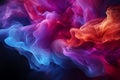 Dramatic smoke and fog in contrasting vivid red, blue, and purple colors Vivid and intense abstract background or wallpaper Royalty Free Stock Photo