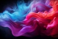 Dramatic smoke and fog in contrasting vivid red, blue, and purple colors Vivid and intense abstract background or wallpaper Royalty Free Stock Photo