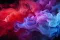 Dramatic smoke and fog in contrasting vivid red, blue, and purple colors Vivid and intense abstract background or wallpaper Royalty Free Stock Photo