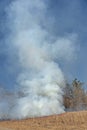 Dramatic Smoke Rising From a Prairie Burn