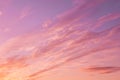 Dramatic soft sunrise, sunset pink violet sky with clouds background texture Royalty Free Stock Photo