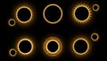 Dramatic Solar Eclipse Phases Against Dark Sky Backdrop Royalty Free Stock Photo