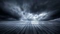 Dramatic solar panel rows under stormy moody sky panorama Royalty Free Stock Photo