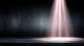 Dramatic spotlight beam illuminates textured stage surface with subtle lens flare effect Royalty Free Stock Photo