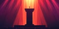 Dramatic Spotlight on Empty Podium with Microphone in Theater Setting Royalty Free Stock Photo