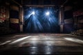 dramatic spotlight on an empty theater stage floor Royalty Free Stock Photo