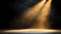 A dramatic spotlight illuminates a misty stage creating a captivating atmosphere perfect for performances or presentations with Royalty Free Stock Photo