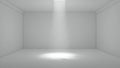 Dramatic Spotlight Illuminating Empty White Concrete Room Interior Royalty Free Stock Photo