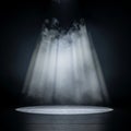 Spotlight Illuminating Stage with Smoke Effects Royalty Free Stock Photo