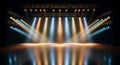 Dramatic stage lighting with blue and amber beams Royalty Free Stock Photo