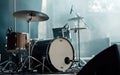 Dramatic Stage Lighting on Drum Kit Royalty Free Stock Photo