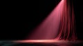 Dramatic Stage with Red Curtain and Spot Light in Dark Setting Royalty Free Stock Photo