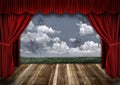 Dramatic Stage With Red Velvet Theater Curtains Royalty Free Stock Photo