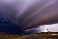 Dramatic storm clouds ahead of severe thunderstorms at night. Royalty Free Stock Photo