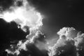 Dramatic storm Clouds in Black and white. Royalty Free Stock Photo