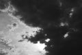 Dramatic storm Clouds in Black and white. Royalty Free Stock Photo