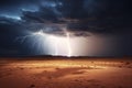 Desert Lightning Drama Royalty Free Stock Photo