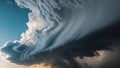 dramatic storm clouds gathering in turbulent sky with dynamic lighting. Royalty Free Stock Photo