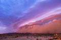 Dramatic storm clouds and Haboob at sunset.