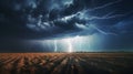 Lightning Storm Landscape Royalty Free Stock Photo