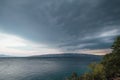 Dramatic storm clouds at the seashore