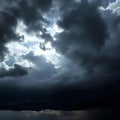 Dramatic Storm Clouds with Sunlight Breaking Through Royalty Free Stock Photo