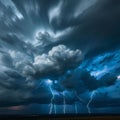 Dramatic Storm Clouds with Sunlight Breaking Through Royalty Free Stock Photo
