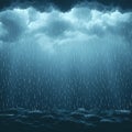 Dramatic storm heavy rain, dark sky, and ominous clouds Royalty Free Stock Photo