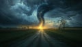 Dramatic Storm And Powerful Tornado Royalty Free Stock Photo